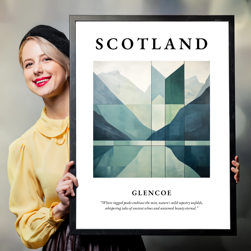Person holding a poster of Glencoe