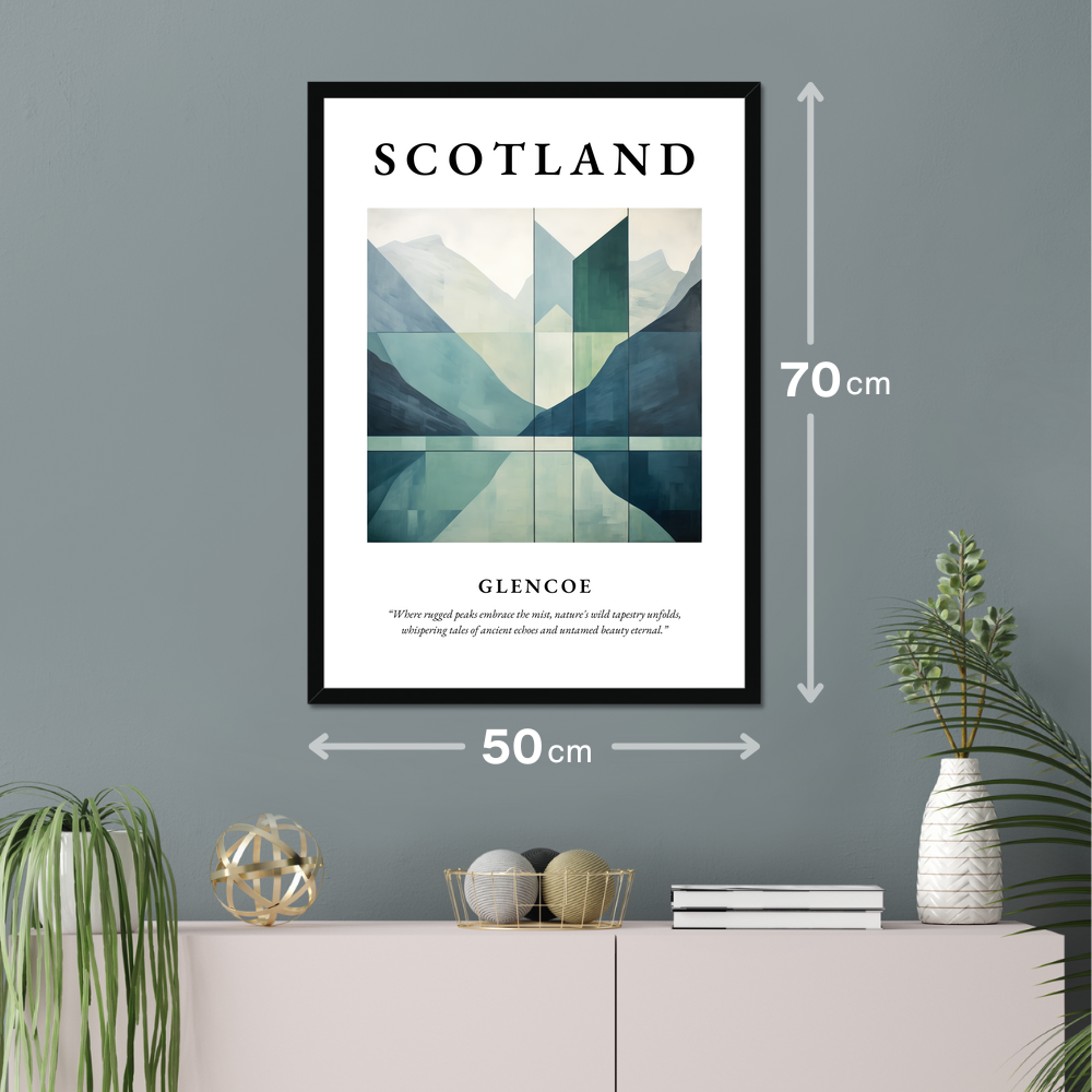 Poster of Glencoe hanging on a wall