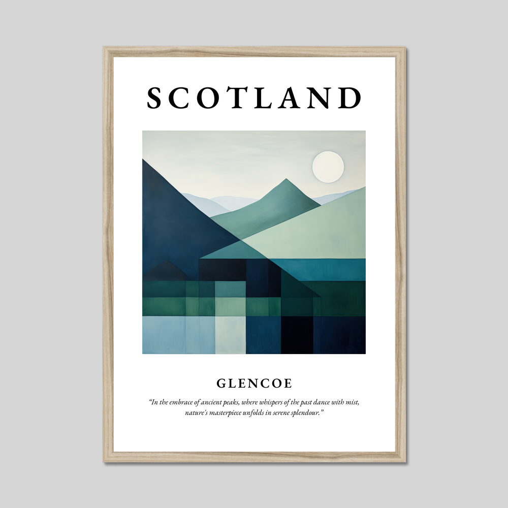 Poster in a natural frame with the word Scotland