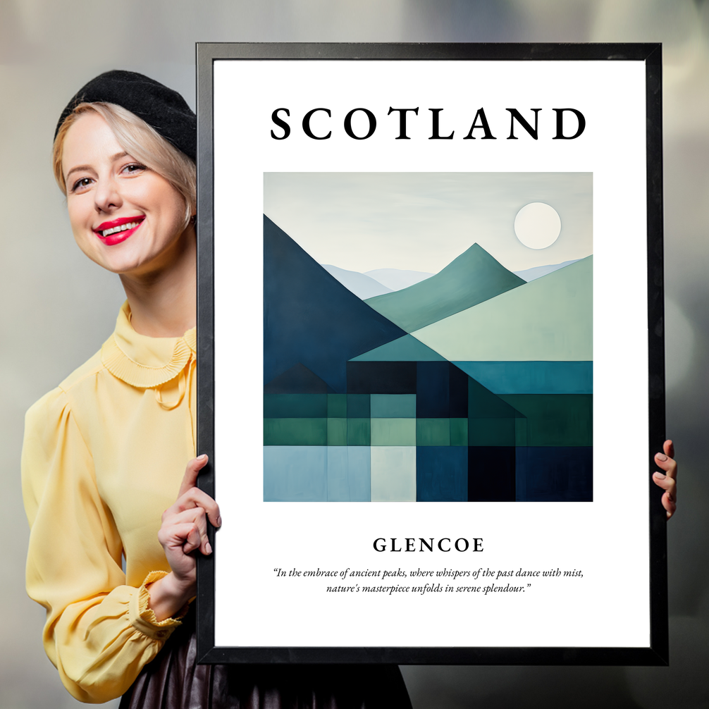 Person holding a poster of Glencoe