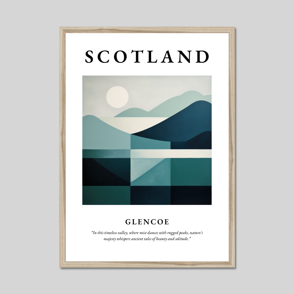Poster in a natural frame with the word Scotland