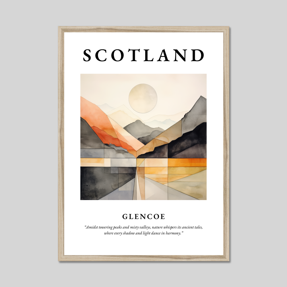 Poster in a natural frame with the word Scotland