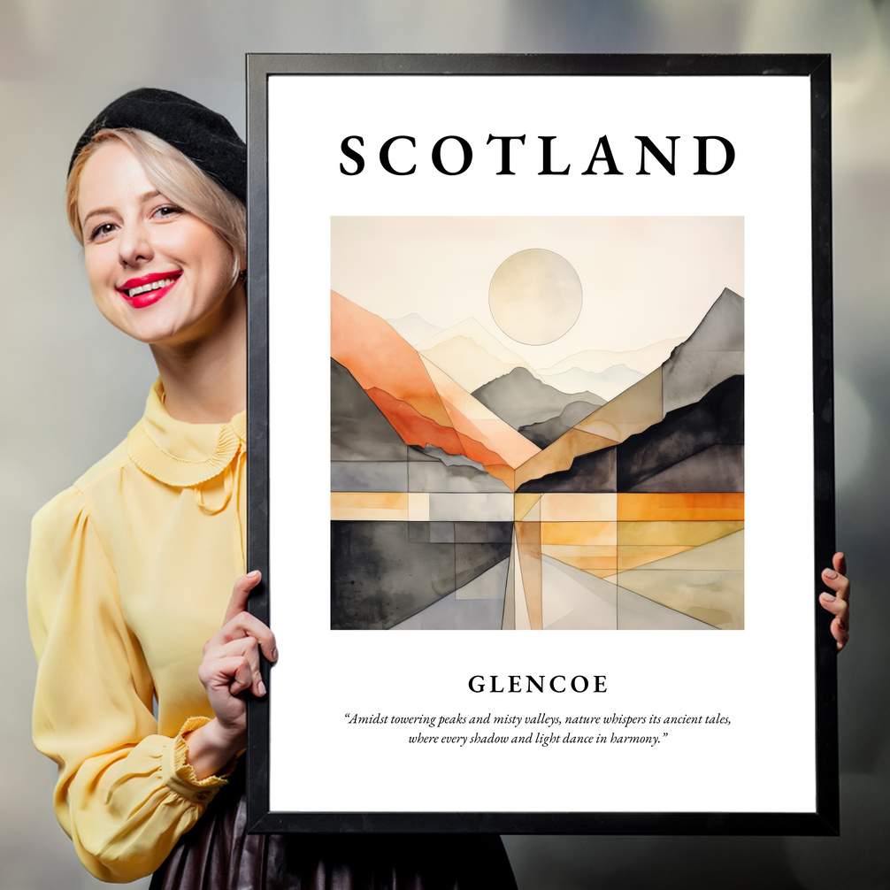 Person holding a poster of Glencoe