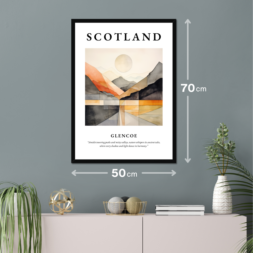 Poster of Glencoe hanging on a wall