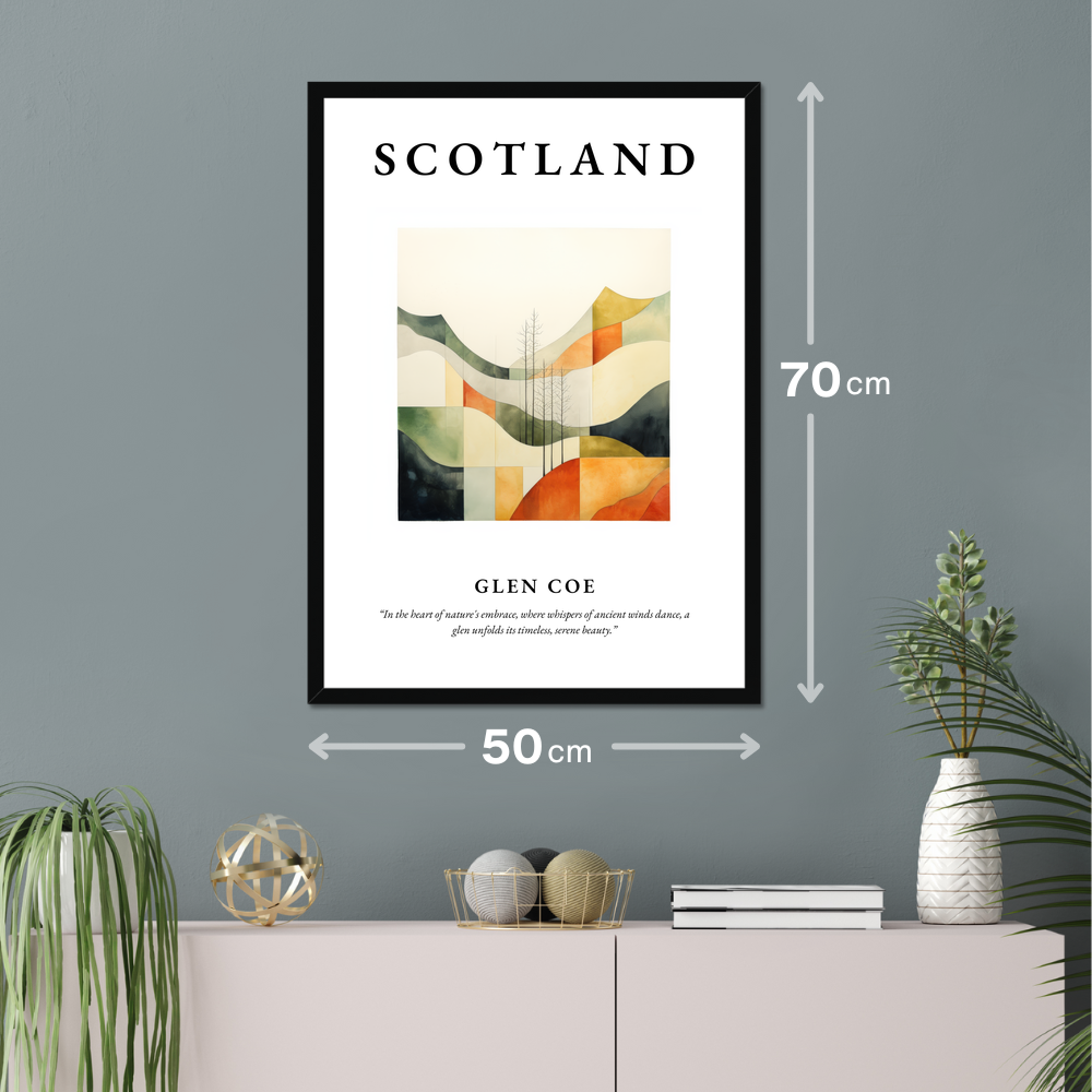 Poster of Glen Coe hanging on a wall