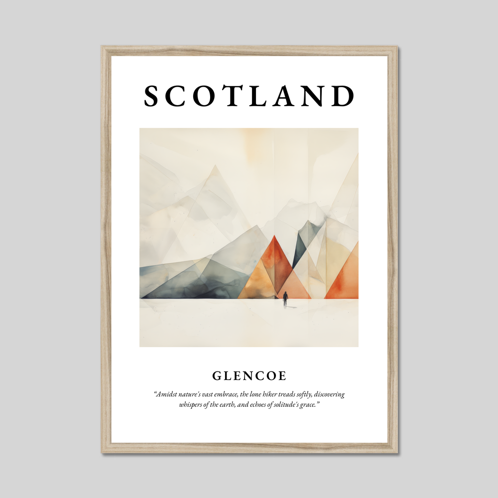 Poster in a natural frame with the word Scotland