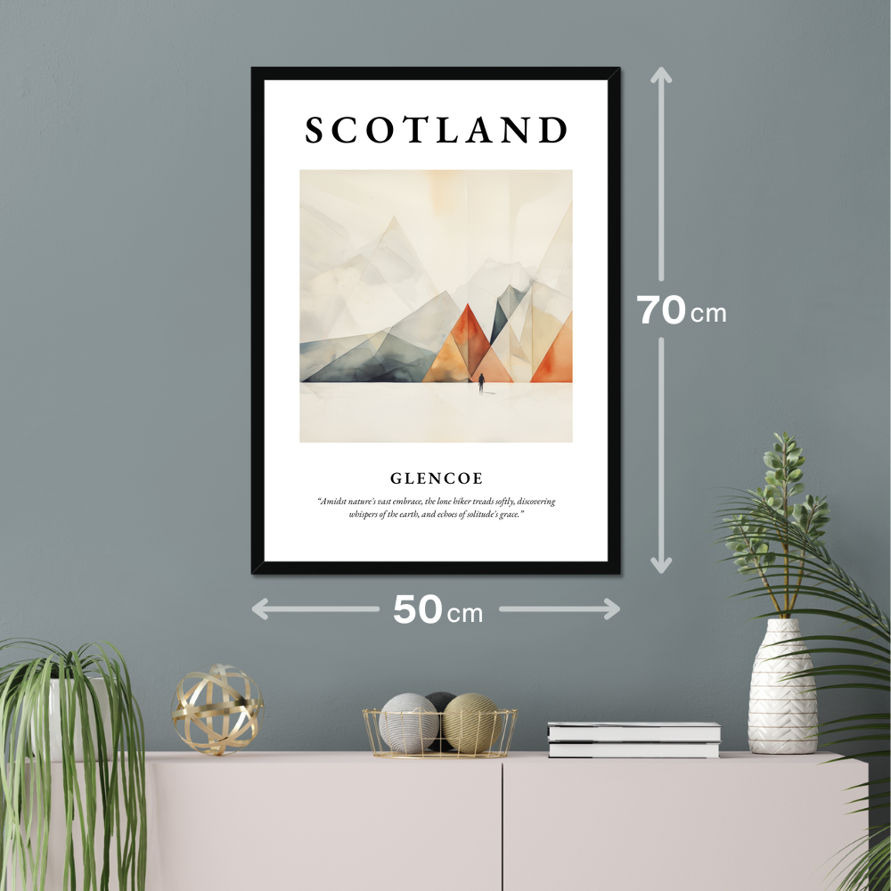 Poster of Glencoe hanging on a wall