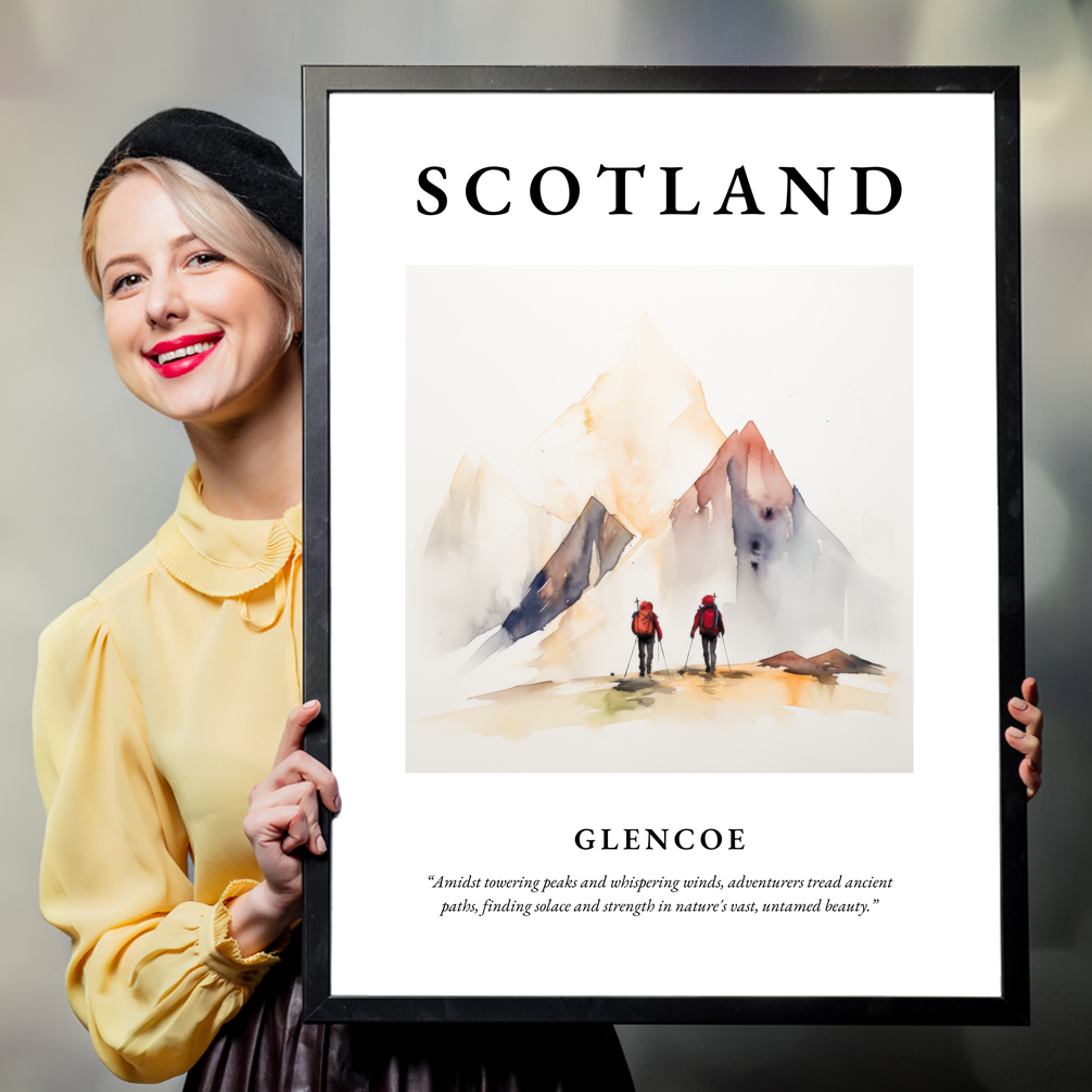 Person holding a poster of Glencoe