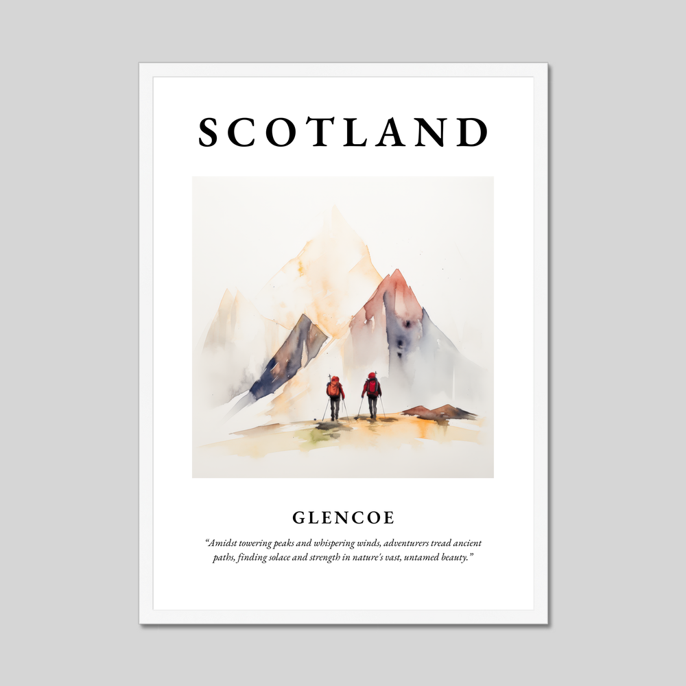 Poster in a white frame with the word Scotland