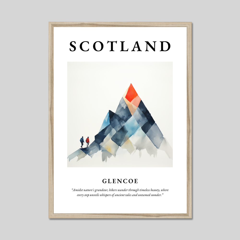 Poster in a natural frame with the word Scotland