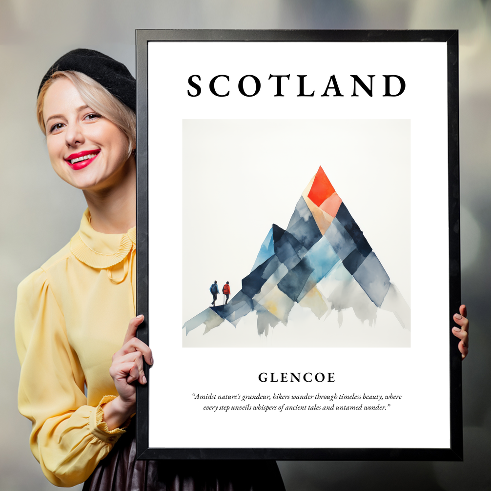 Person holding a poster of Glencoe