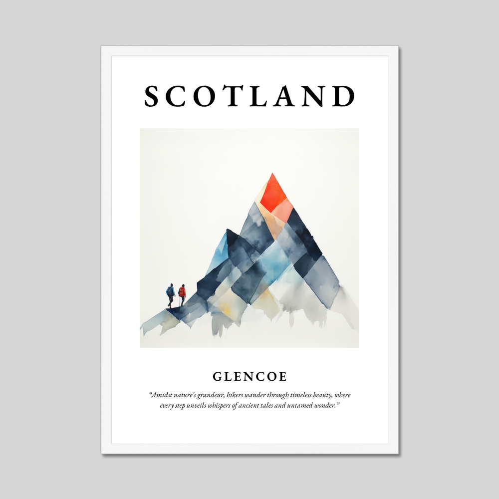 Poster in a white frame with the word Scotland