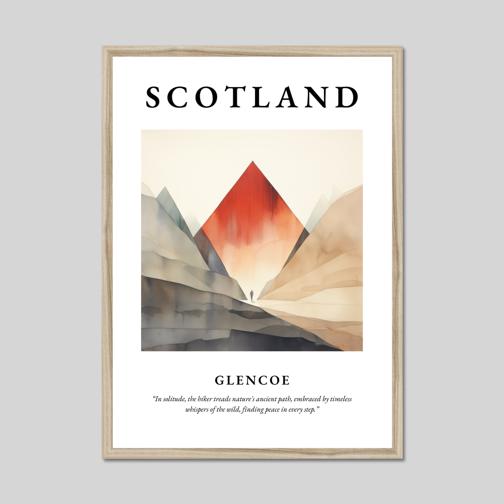 Poster in a natural frame with the word Scotland