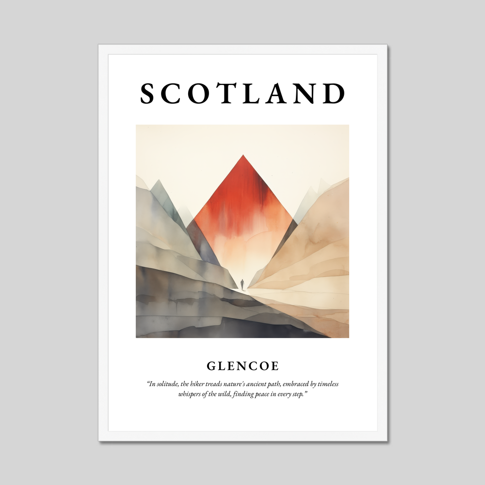 Poster in a white frame with the word Scotland