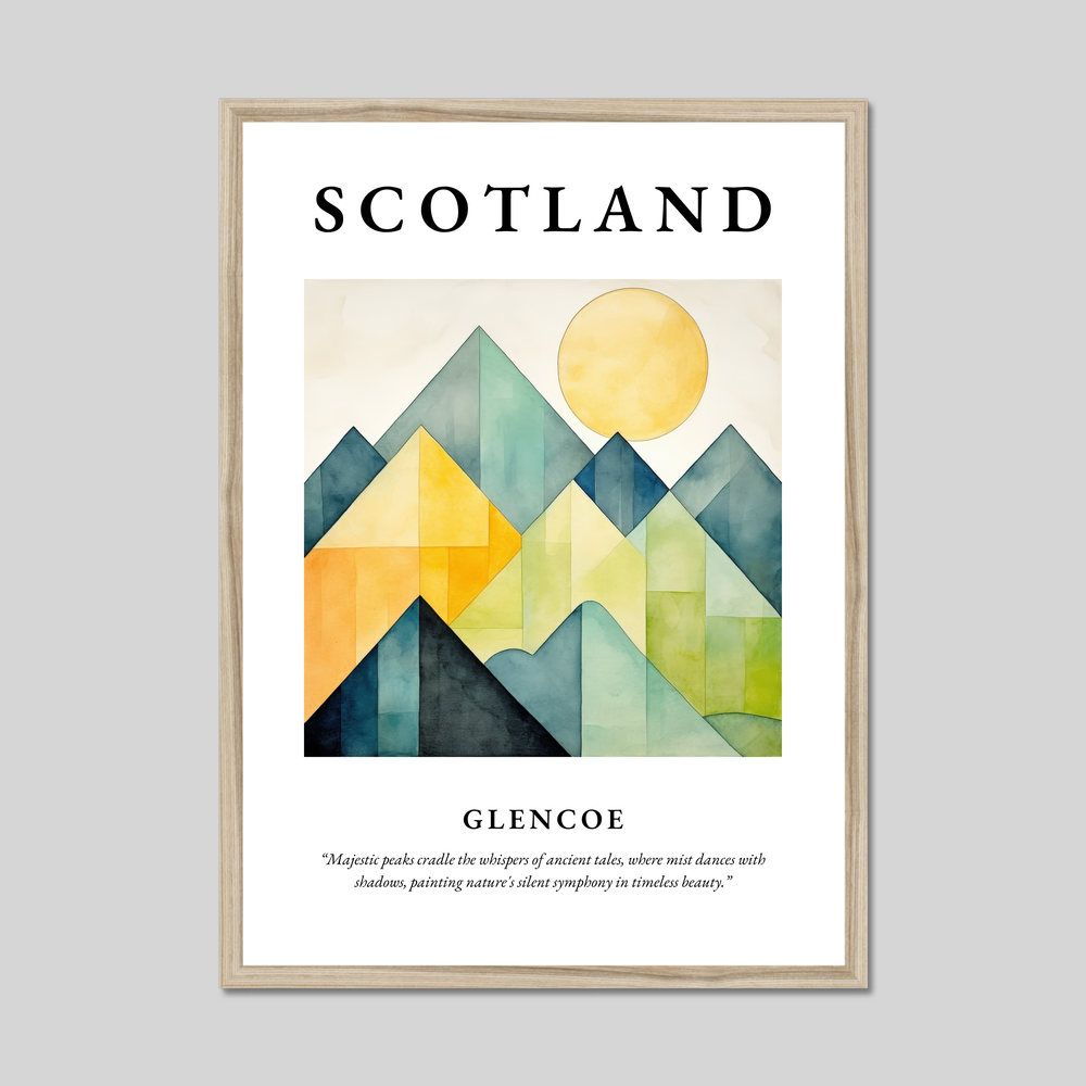 Poster in a natural frame with the word Scotland