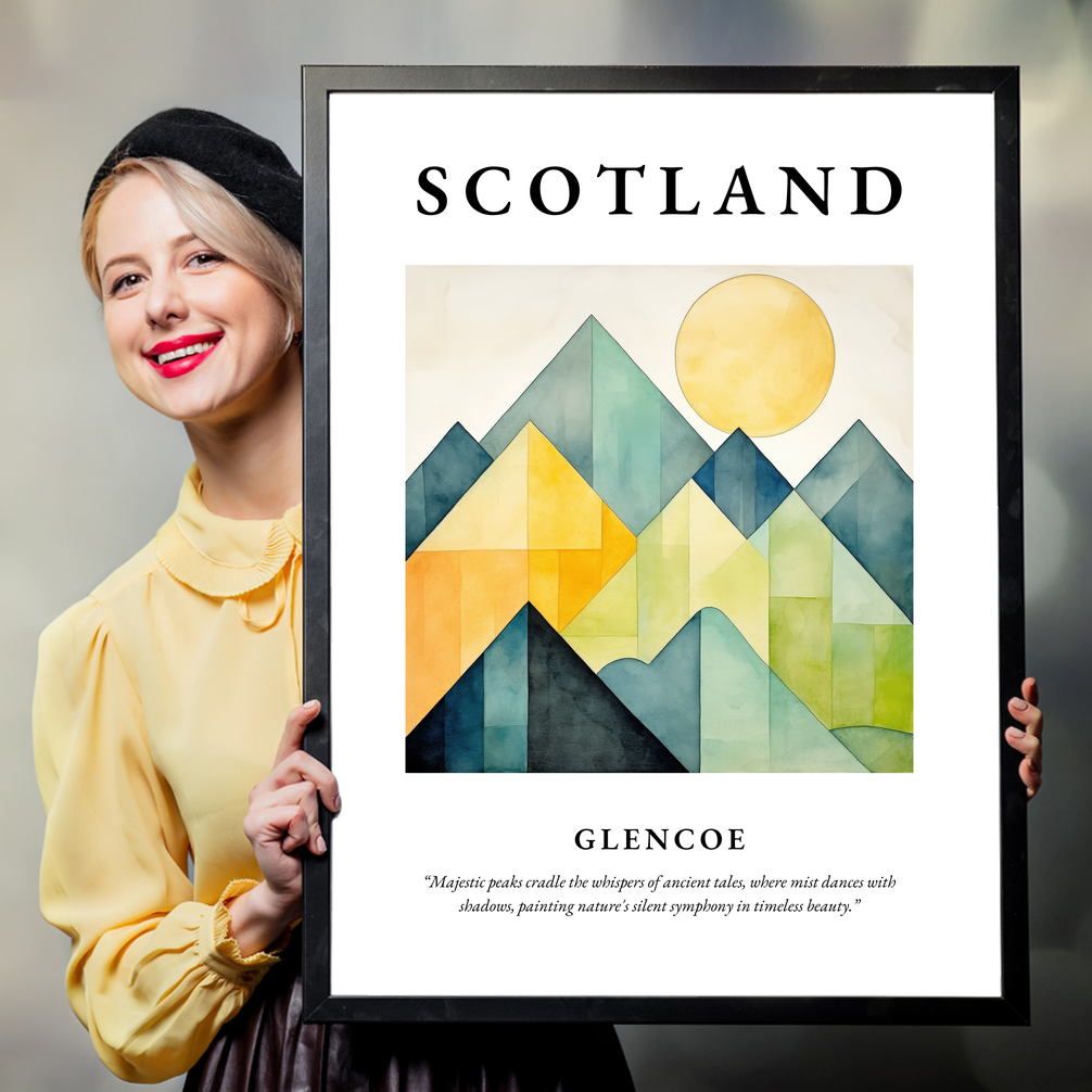 Person holding a poster of Glencoe