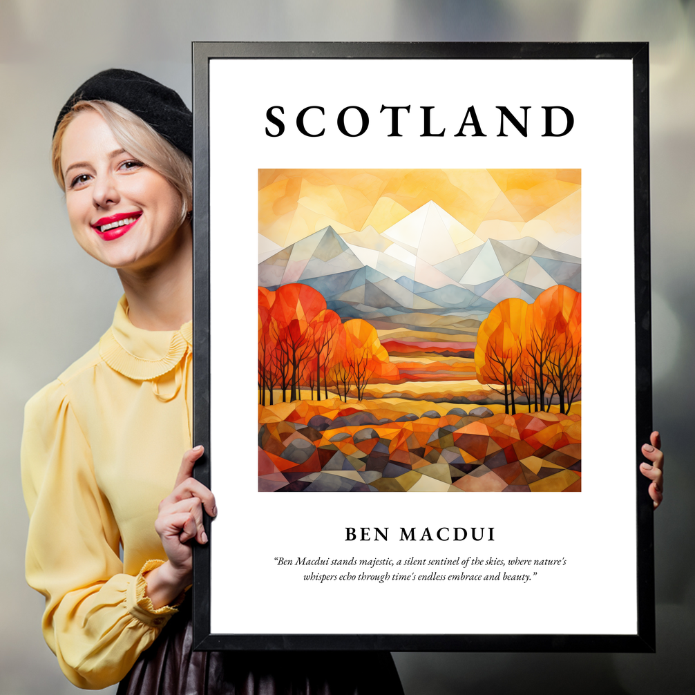 Person holding a poster of Ben Macdui