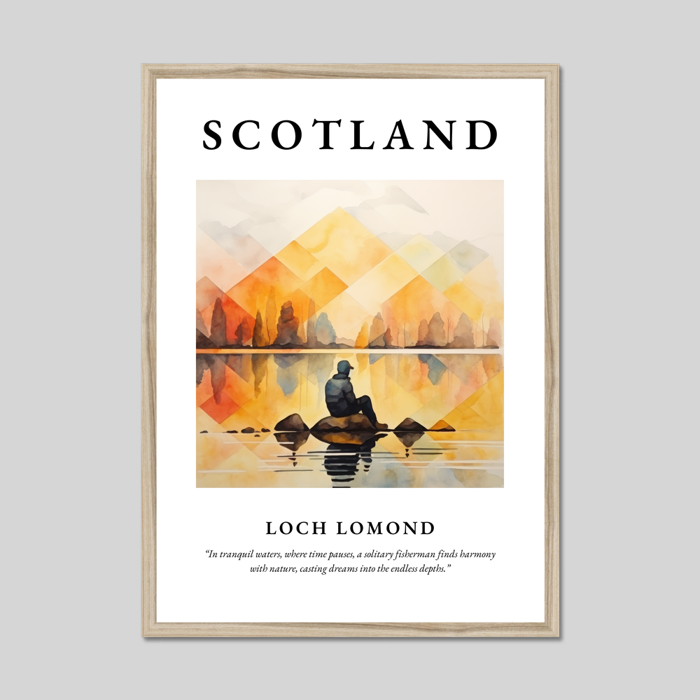 Poster in a natural frame with the word Scotland