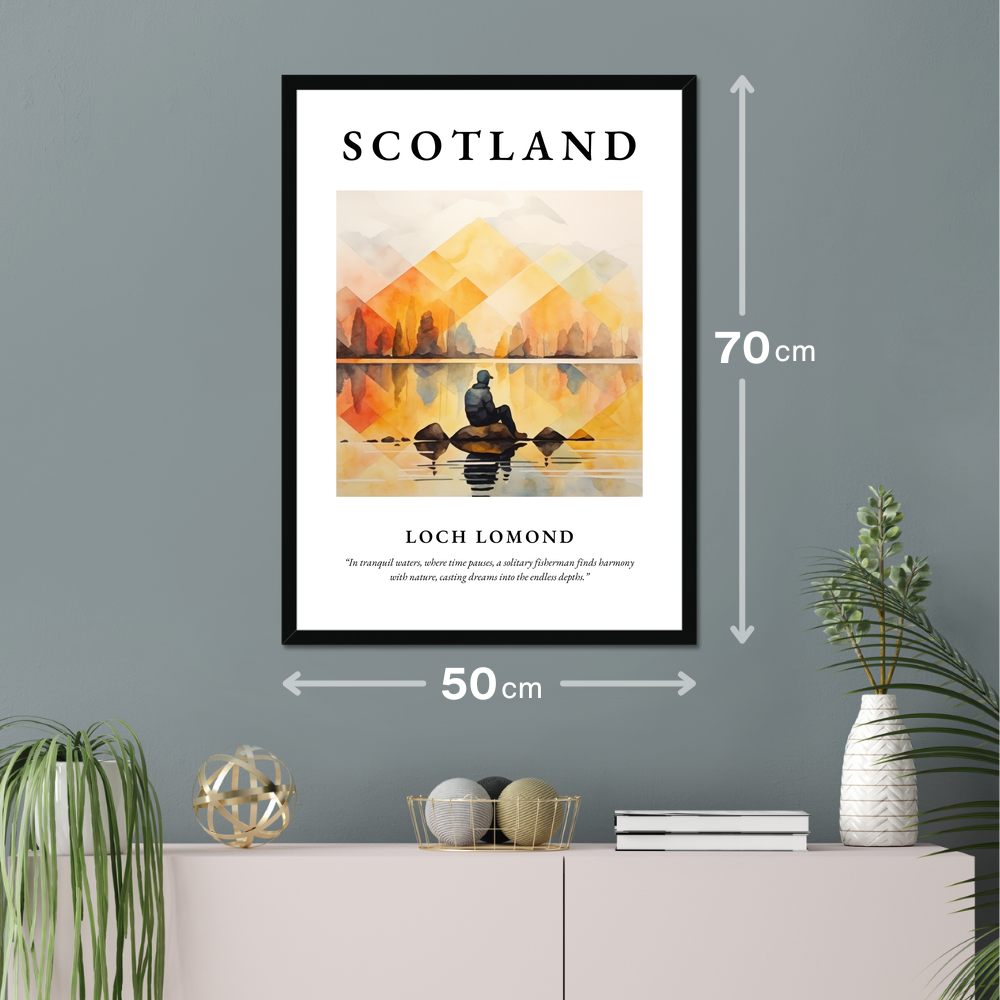 Poster of Loch Lomond hanging on a wall
