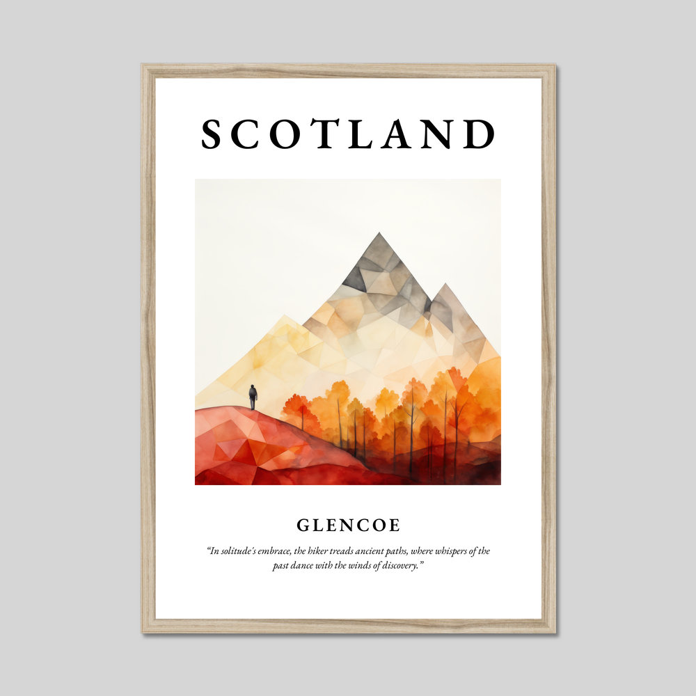 Poster in a natural frame with the word Scotland
