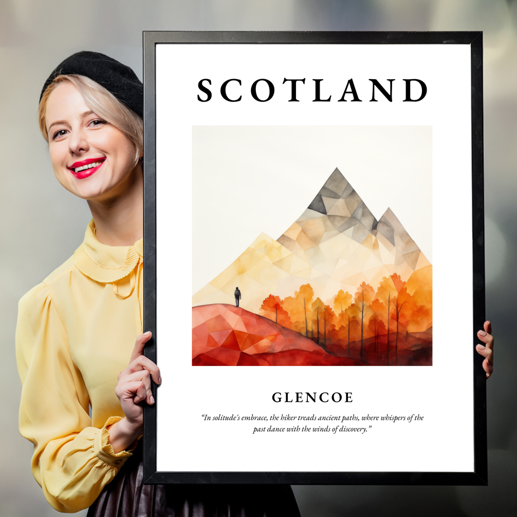 Person holding a poster of Glencoe