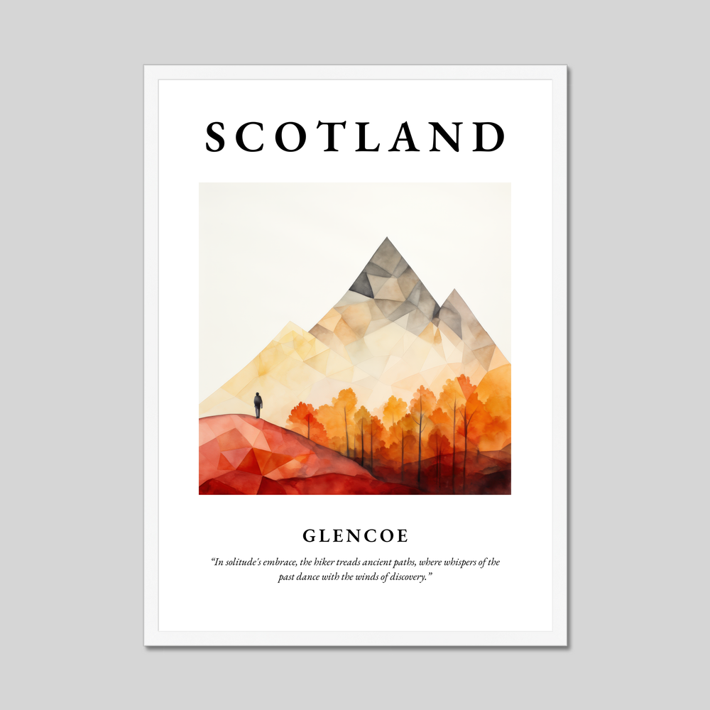Poster in a white frame with the word Scotland