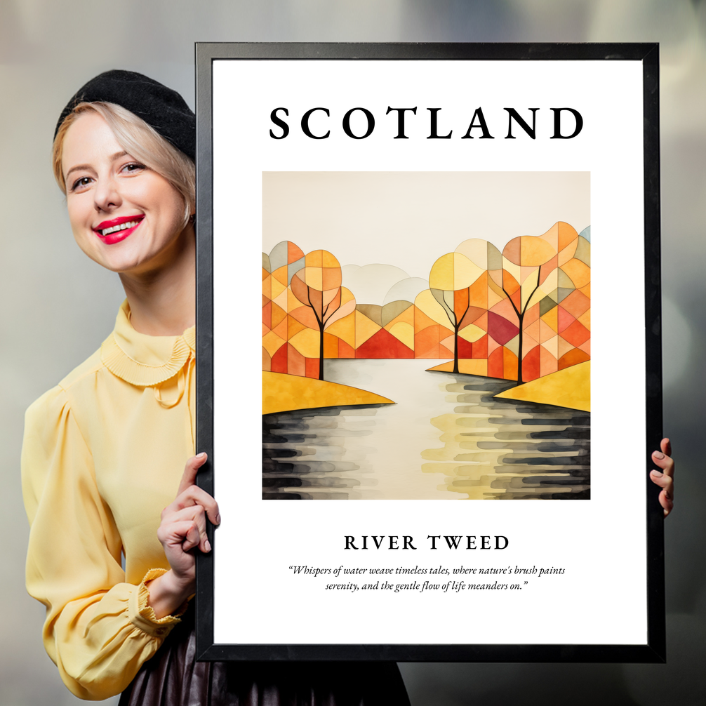 Person holding a poster of River Tweed