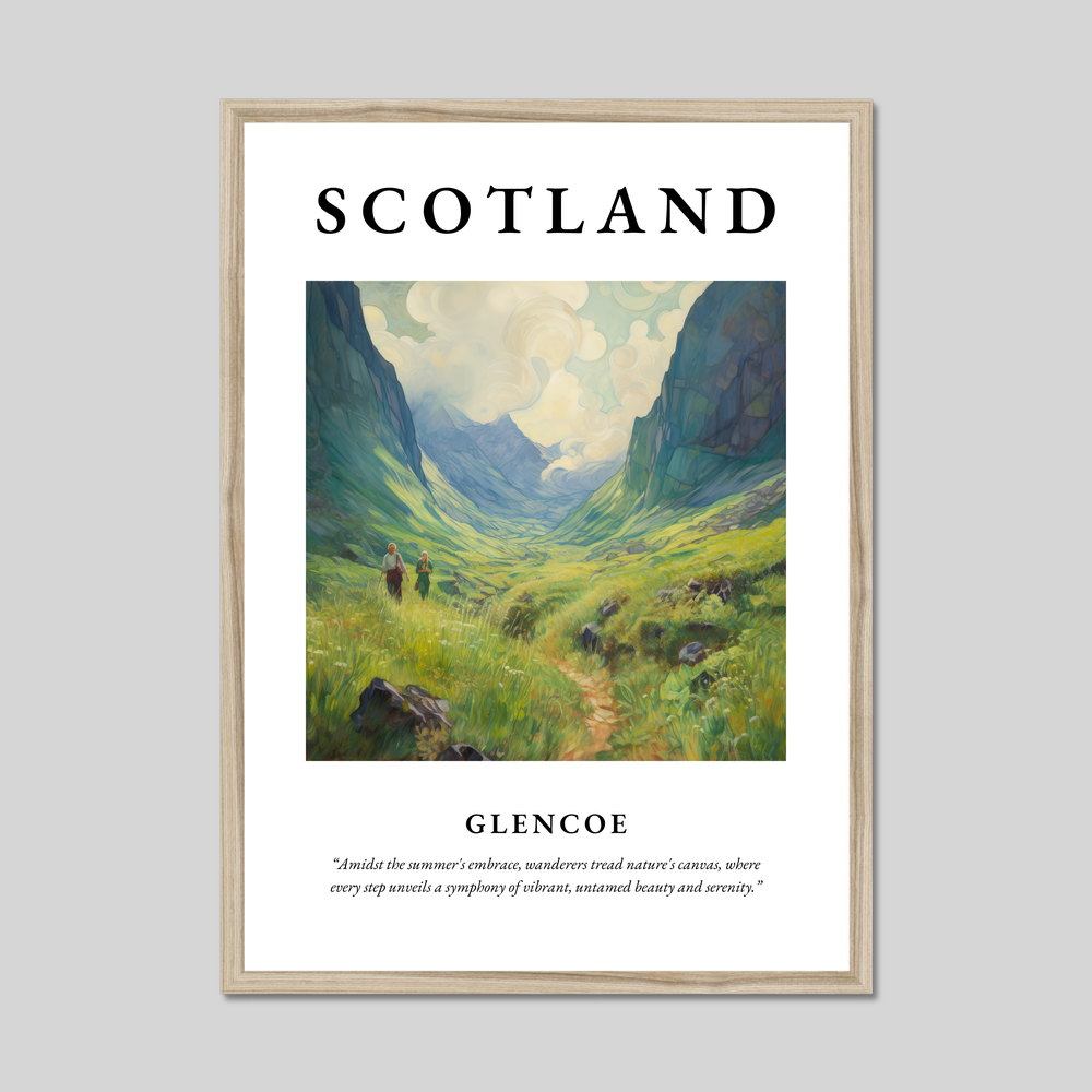 Poster in a natural frame with the word Scotland