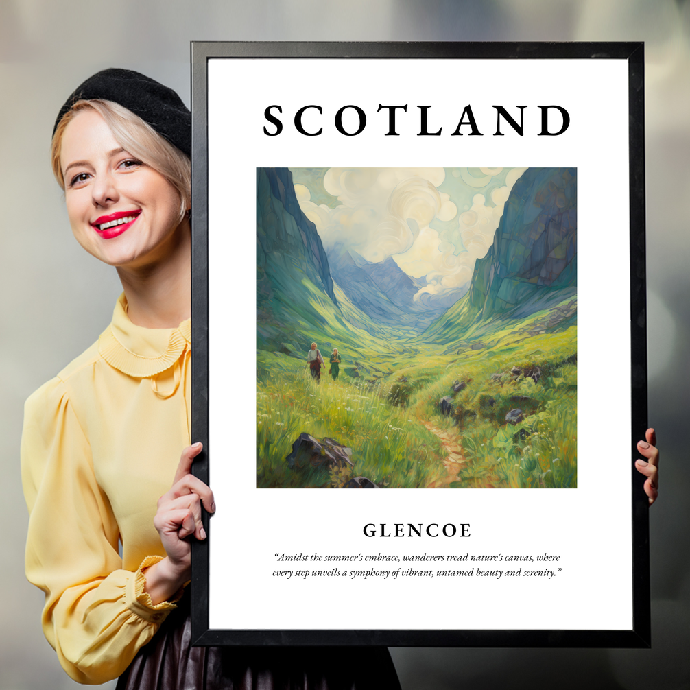 Person holding a poster of Glencoe