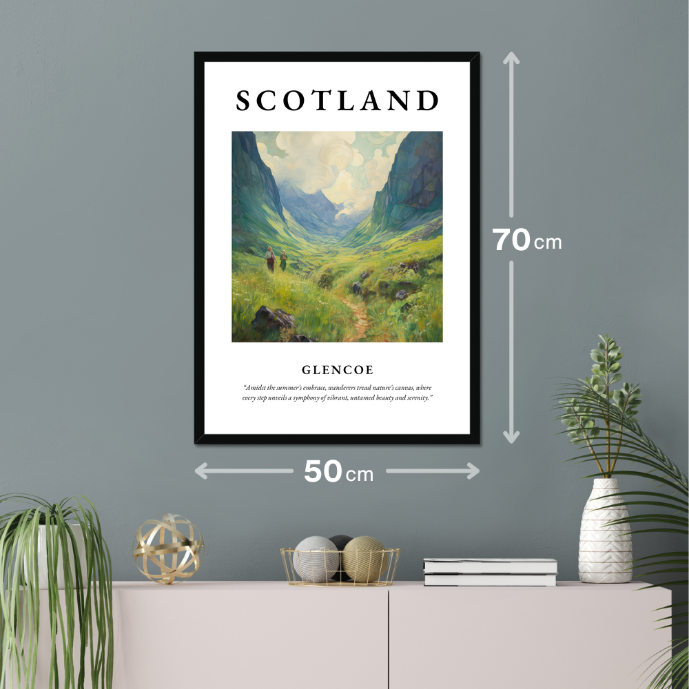 Poster of Glencoe hanging on a wall