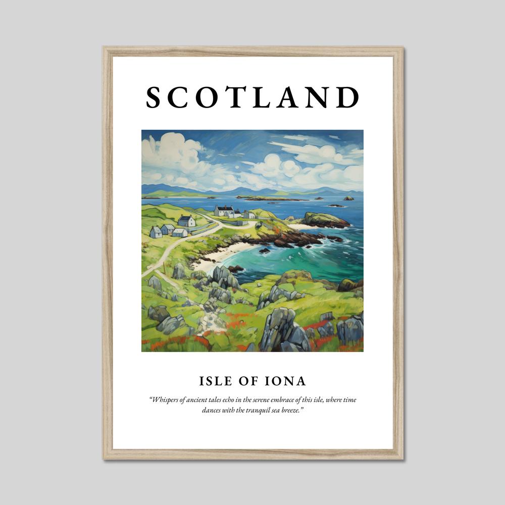 Poster in a natural frame with the word Scotland