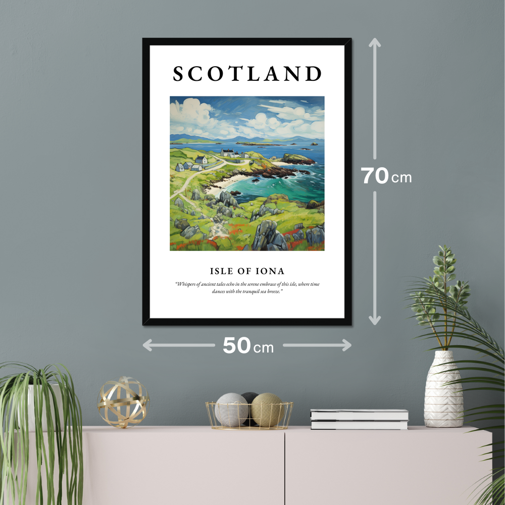 Poster of Isle of Iona hanging on a wall