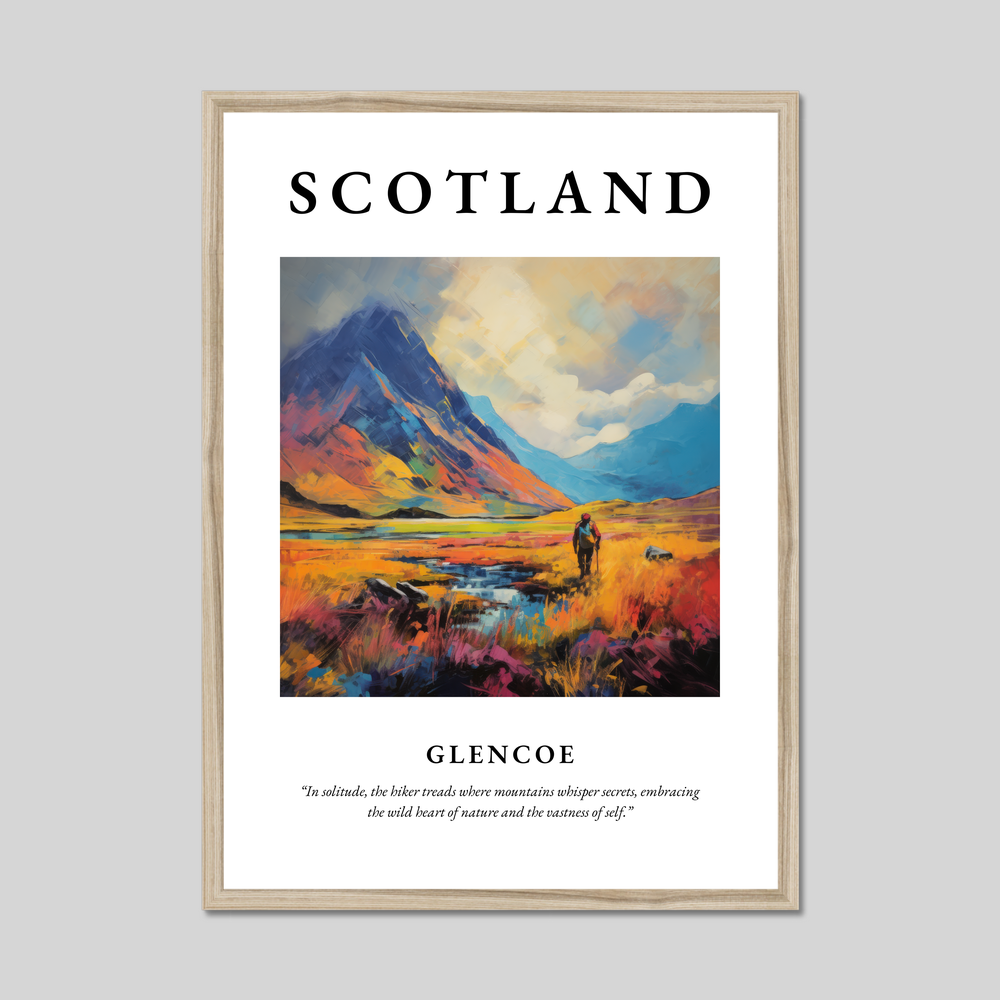 Poster in a natural frame with the word Scotland