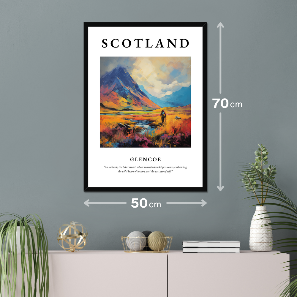 Poster of Glencoe hanging on a wall