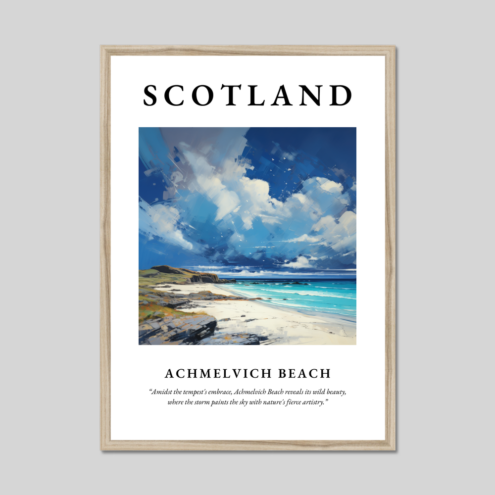 Poster in a natural frame with the word Scotland