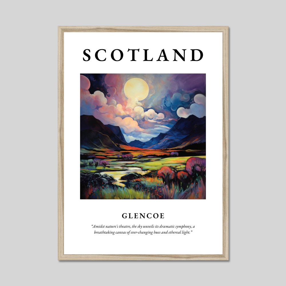 Poster in a natural frame with the word Scotland
