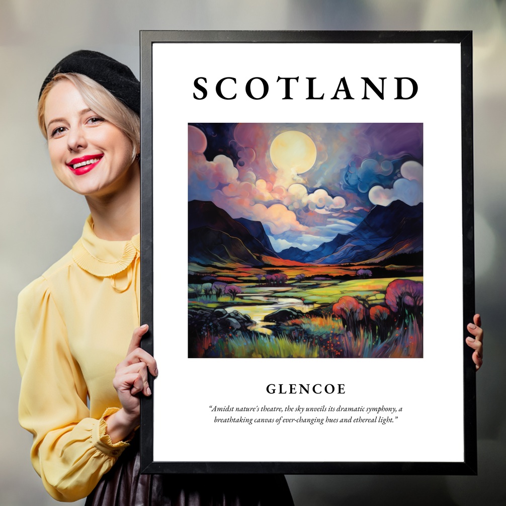 Person holding a poster of Glencoe