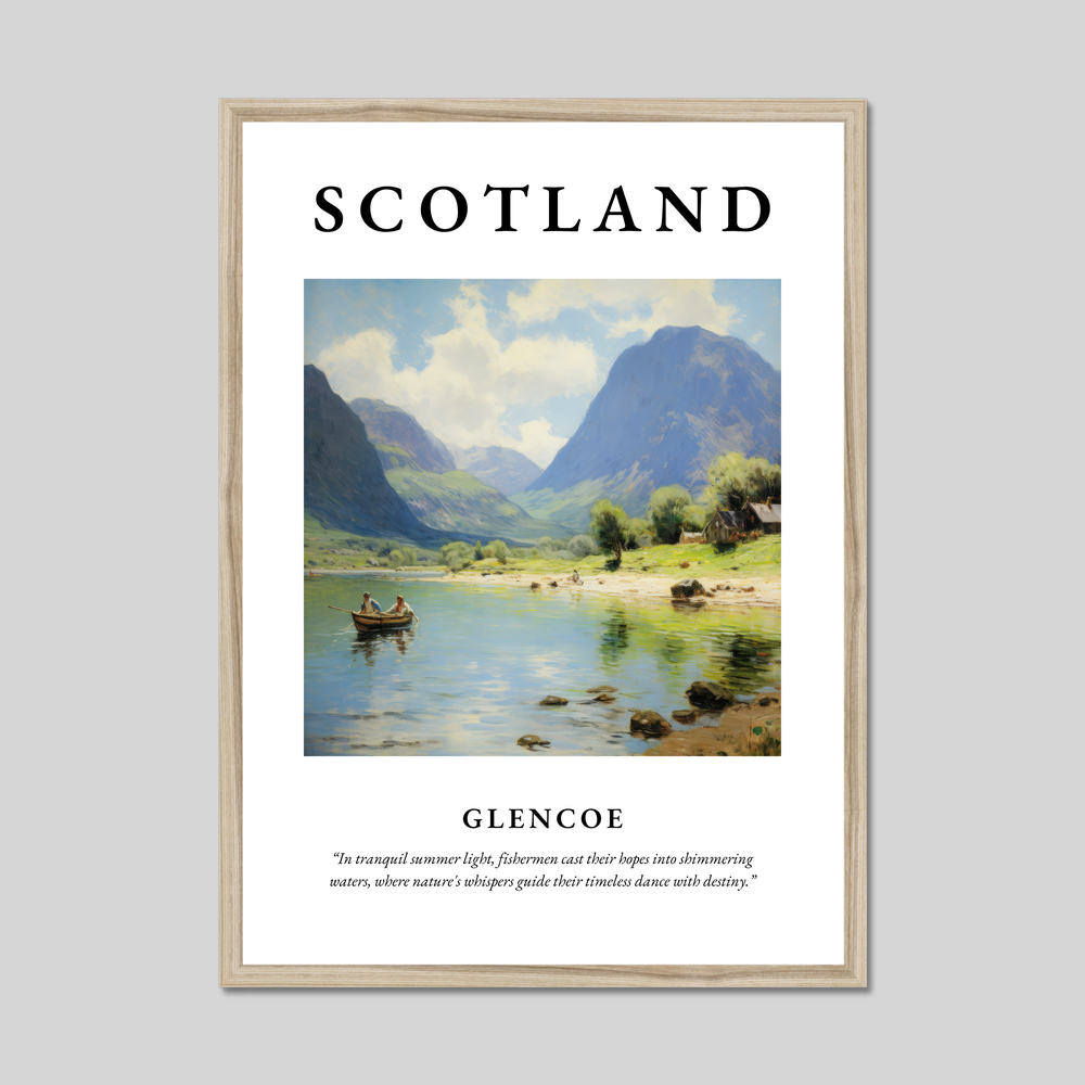Poster in a natural frame with the word Scotland