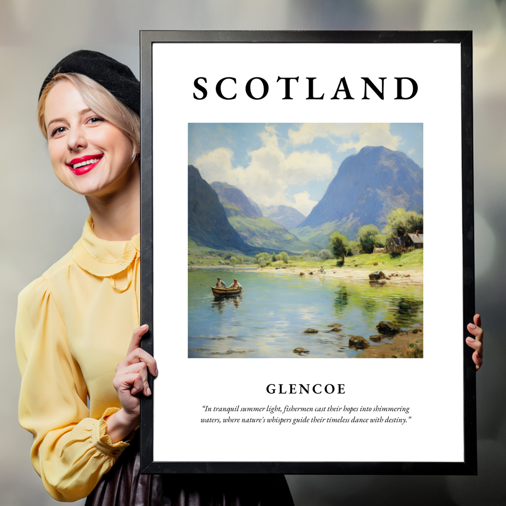 Person holding a poster of Glencoe