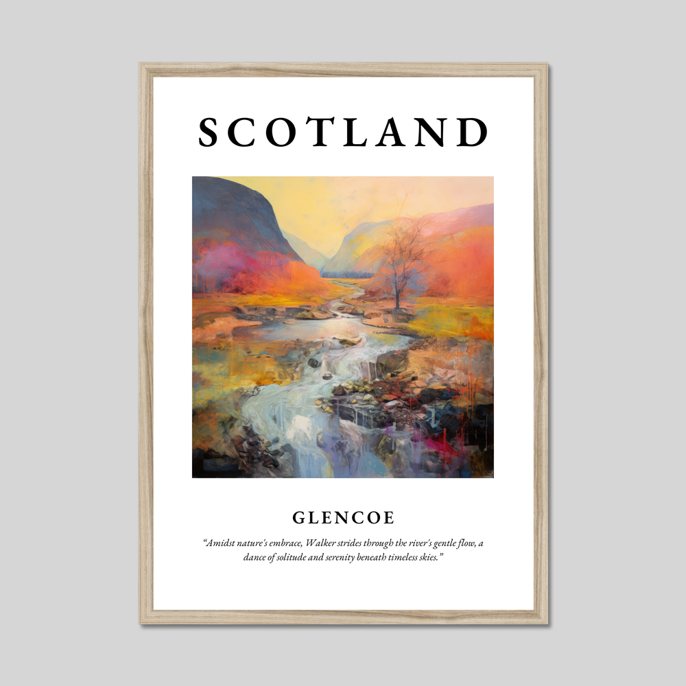Poster in a natural frame with the word Scotland
