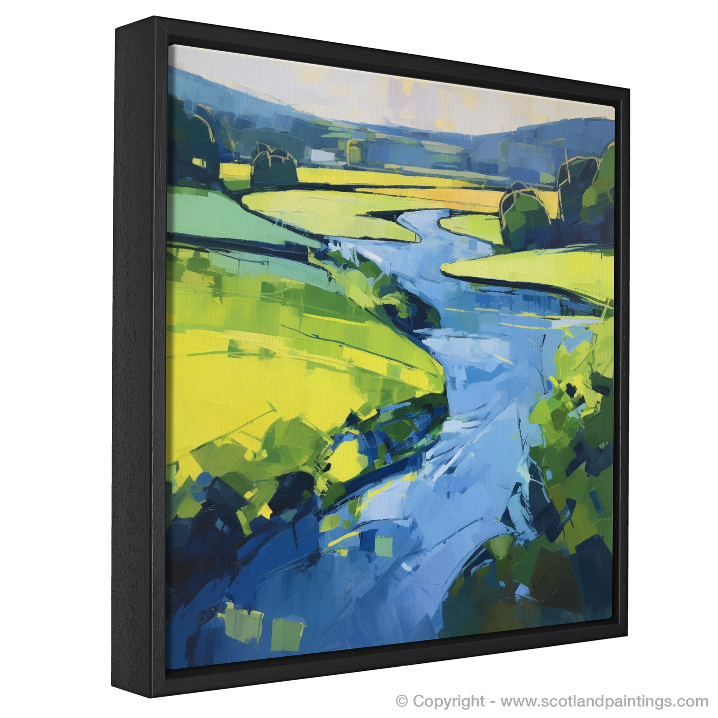 Painting and Art Print of River Tweed, Scottish Borders in summer entitled "Summer Serenade on the River Tweed".
