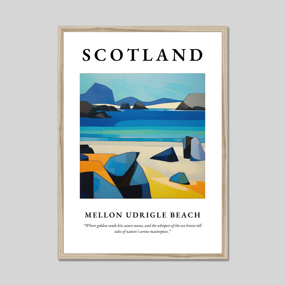 Poster in a natural frame with the word Scotland