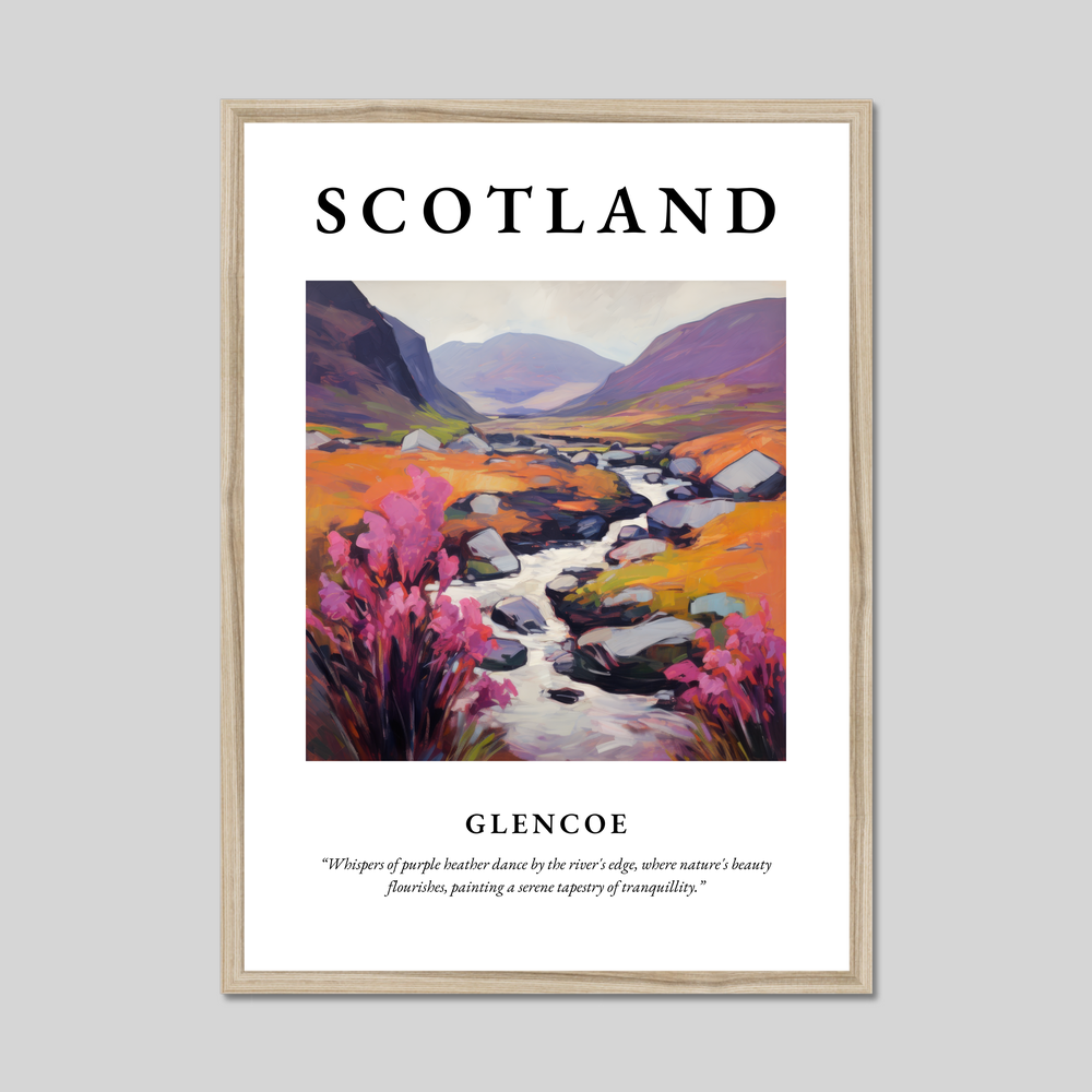 Poster in a natural frame with the word Scotland