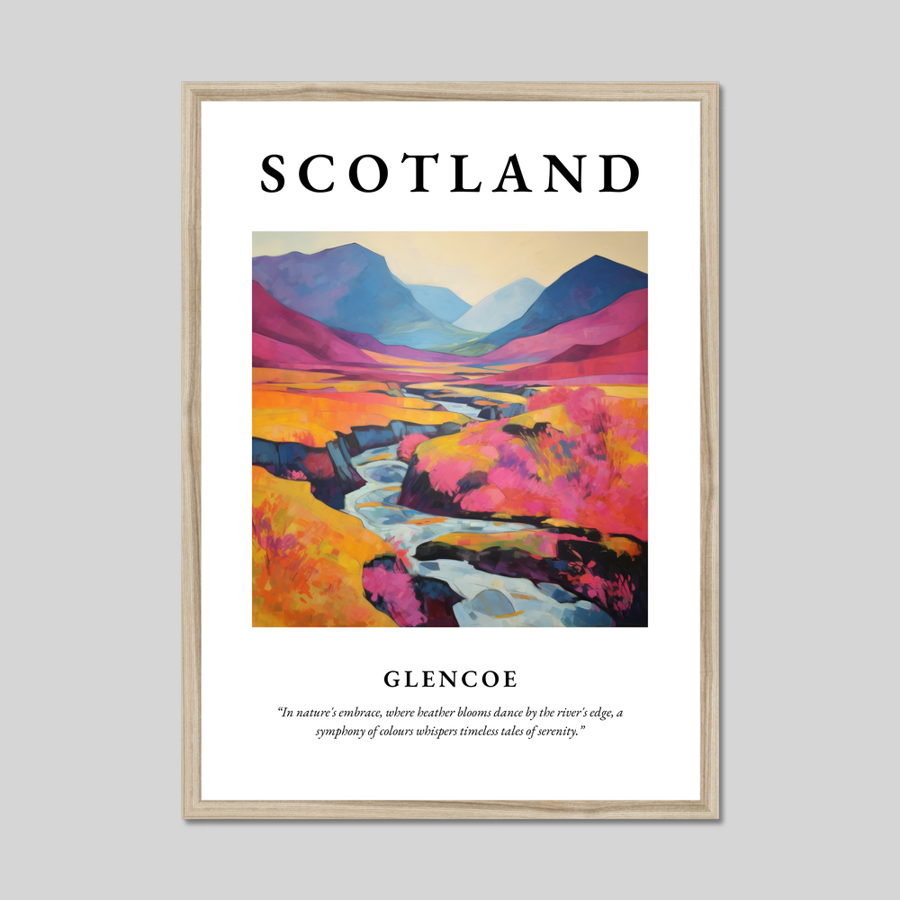 Poster in a natural frame with the word Scotland