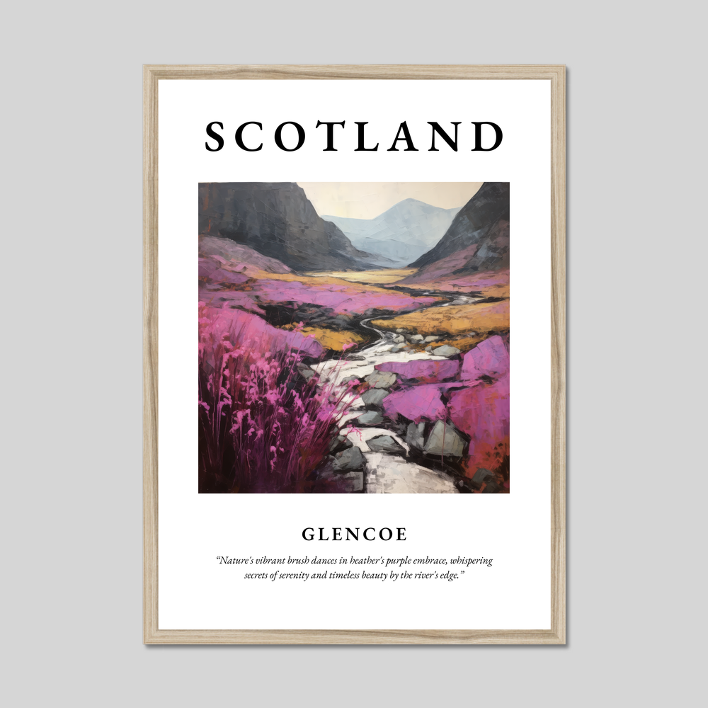 Poster in a natural frame with the word Scotland