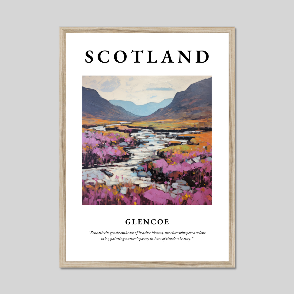 Poster in a natural frame with the word Scotland