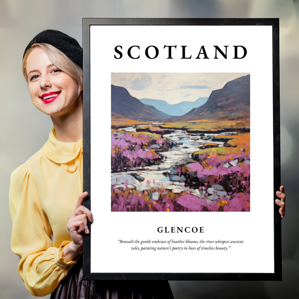 Person holding a poster of Glencoe