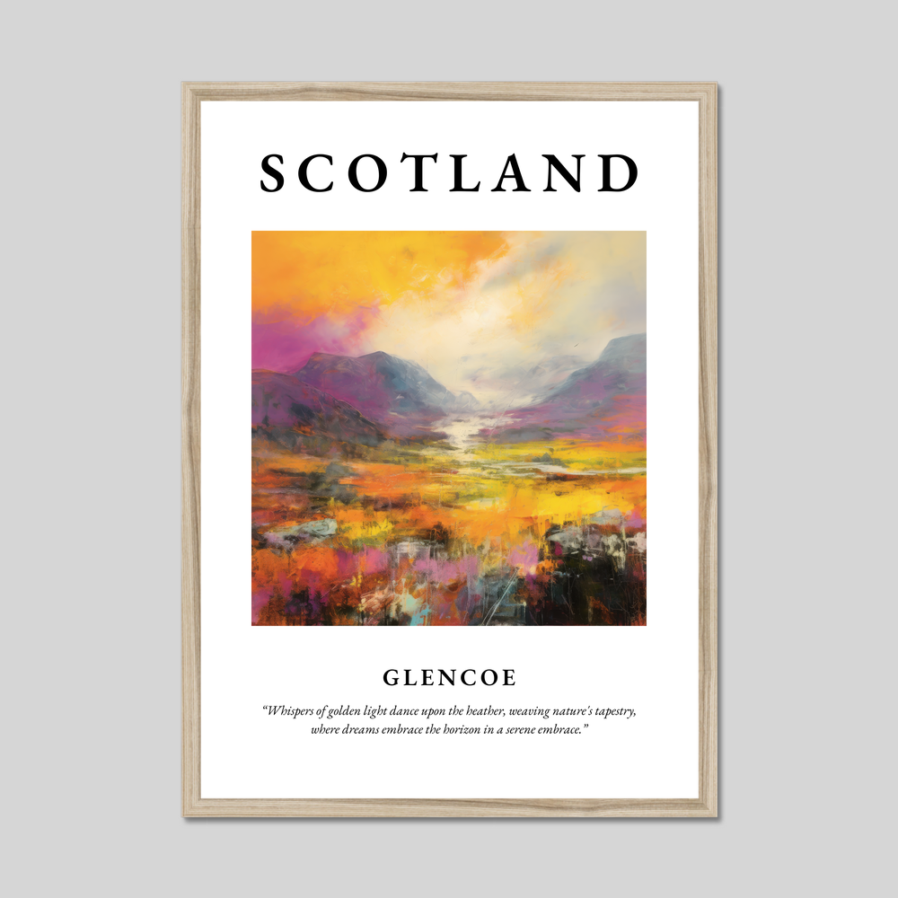 Poster in a natural frame with the word Scotland