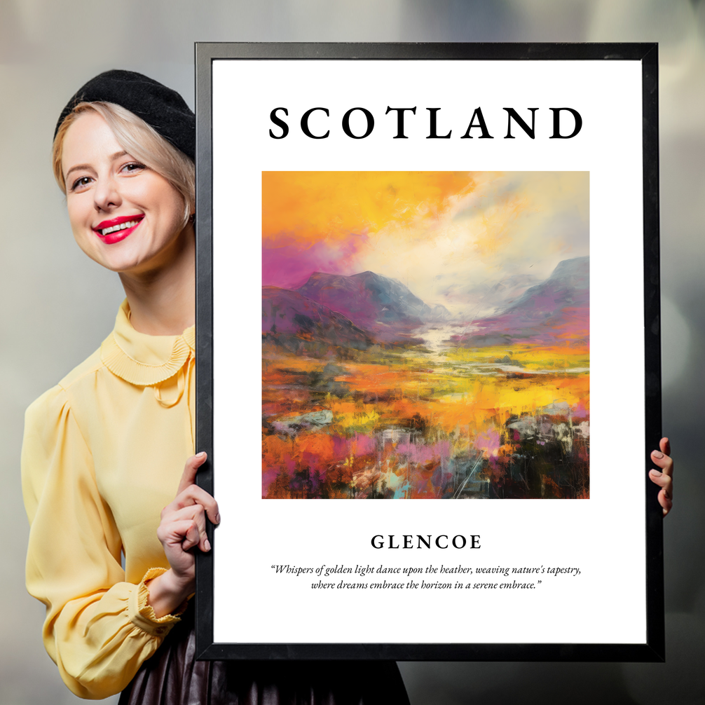 Person holding a poster of Glencoe