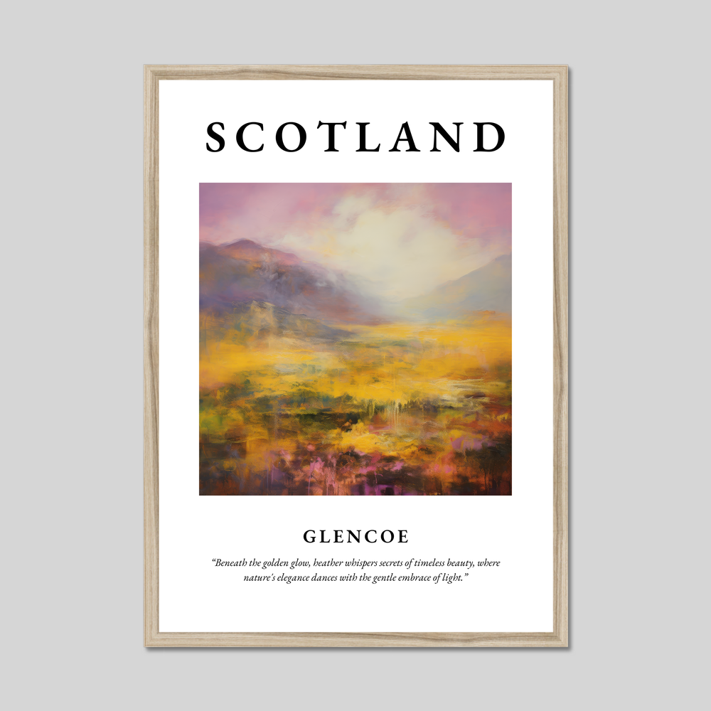 Poster in a natural frame with the word Scotland